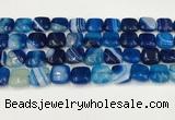 CAA4739 15.5 inches 12*12mm square banded agate beads wholesale