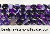 CAA4742 15.5 inches 14*14mm square banded agate beads wholesale