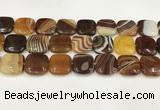 CAA4757 15.5 inches 18*18mm square banded agate beads wholesale