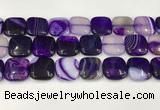 CAA4758 15.5 inches 18*18mm square banded agate beads wholesale