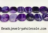 CAA4774 15.5 inches 25*25mm square banded agate beads wholesale