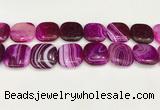 CAA4775 15.5 inches 25*25mm square banded agate beads wholesale