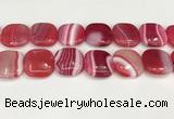 CAA4776 15.5 inches 25*25mm square banded agate beads wholesale