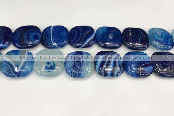 CAA4778 15.5 inches 25*25mm square banded agate beads wholesale