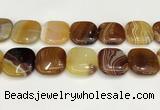 CAA4781 15.5 inches 30*30mm square banded agate beads wholesale