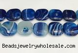 CAA4786 15.5 inches 30*30mm square banded agate beads wholesale