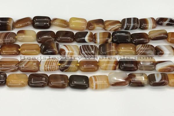 CAA4789 15.5 inches 10*14mm rectangle banded agate beads wholesale