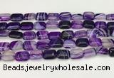 CAA4790 15.5 inches 10*14mm rectangle banded agate beads wholesale