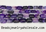 CAA4798 15.5 inches 12*16mm rectangle banded agate beads wholesale