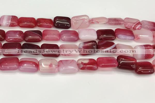 CAA4800 15.5 inches 12*16mm rectangle banded agate beads wholesale