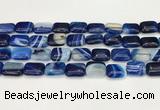 CAA4802 15.5 inches 12*16mm rectangle banded agate beads wholesale