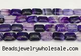 CAA4806 15.5 inches 13*18mm rectangle banded agate beads wholesale