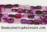 CAA4807 15.5 inches 13*18mm rectangle banded agate beads wholesale