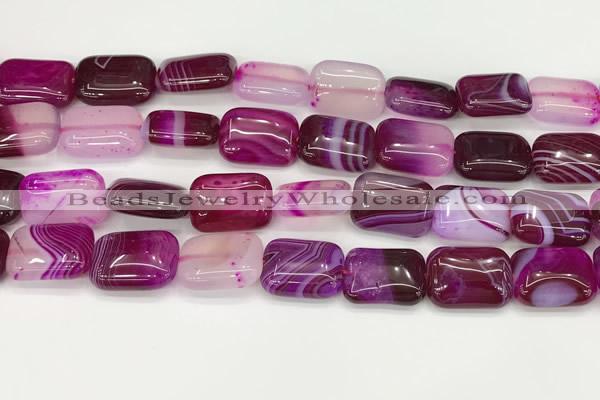 CAA4807 15.5 inches 13*18mm rectangle banded agate beads wholesale