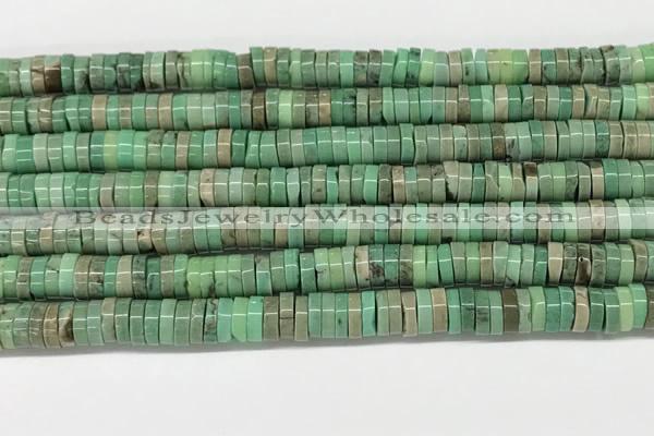 CAA4852 15.5 inches 2*6mm heishi grass agate beads wholesale