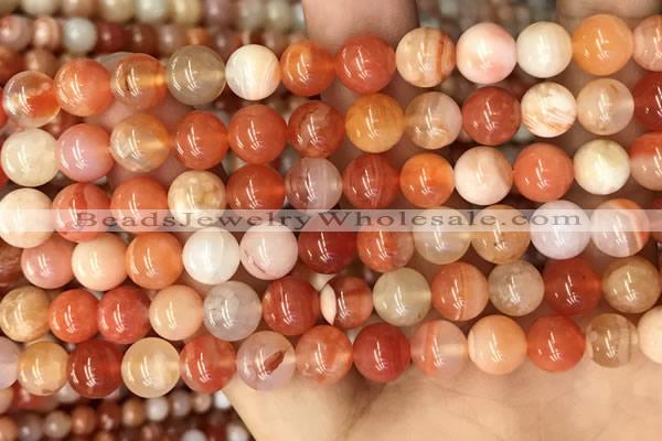 CAA5003 15.5 inches 8mm round red botswana agate beads wholesale