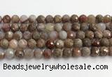 CAA5012 15.5 inches 10mm faceted round flower agate beads