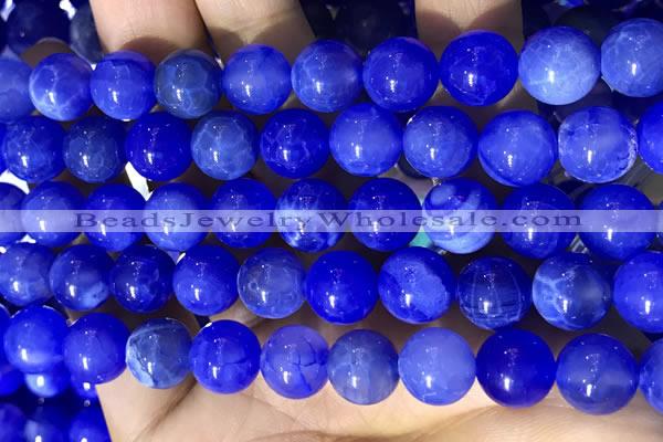 CAA5032 15.5 inches 10mm round blue dragon veins agate beads