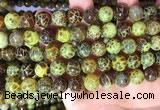 CAA5039 15.5 inches 10mm round yellow dragon veins agate beads