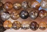 CAA5046 15.5 inches 4mm round dragon veins agate beads wholesale