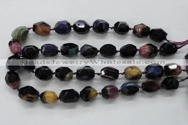 CAA505 15.5 inches 18*20mm faceted nuggets agate druzy geode beads