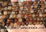 CAA5063 15.5 inches 8mm faceted round dragon veins agate beads