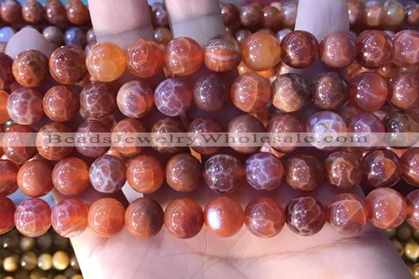 CAA5073 15.5 inches 10mm round red dragon veins agate beads