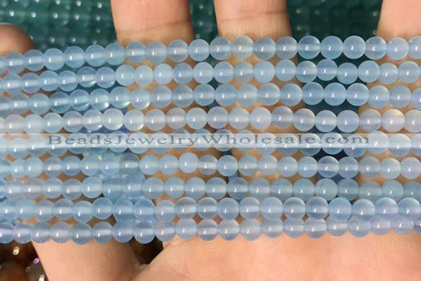 CAA5090 15.5 inches 4mm round sea blue agate beads wholesale