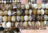 CAA5106 15.5 inches 10*14mm rondelle striped agate beads