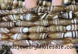 CAA5112 15.5 inches 8*25mm rice striped agate beads wholesale