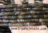 CAA5118 15.5 inches 8*33mm rice striped agate beads wholesale