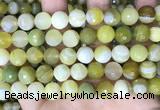 CAA5160 15.5 inches 12mm faceted round banded agate beads