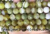 CAA5162 15.5 inches 16mm faceted round banded agate beads