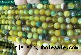 CAA5164 15.5 inches 6mm faceted round banded agate beads