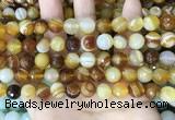 CAA5171 15.5 inches 6mm faceted round banded agate beads