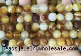 CAA5172 15.5 inches 8mm faceted round banded agate beads