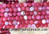 CAA5193 15.5 inches 8mm faceted round banded agate beads