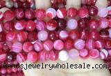 CAA5194 15.5 inches 10mm faceted round banded agate beads