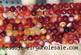 CAA5206 15.5 inches 6mm faceted round banded agate beads