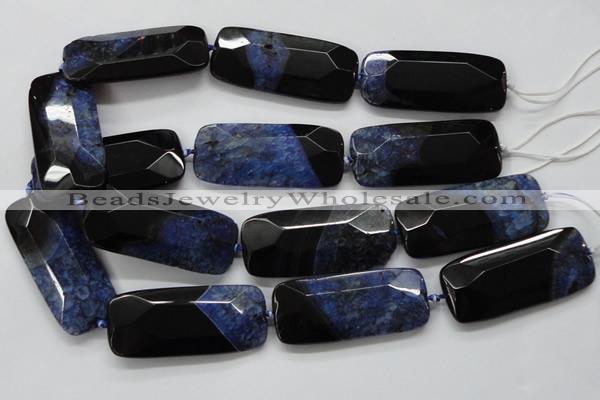 CAA521 15.5 inches 25*56mm faceted rectangle agate druzy geode beads