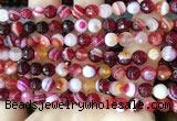 CAA5213 15.5 inches 6mm faceted round banded agate beads