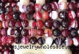 CAA5215 15.5 inches 10mm faceted round banded agate beads