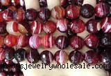 CAA5218 15.5 inches 16mm faceted round banded agate beads