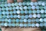 CAA5221 15.5 inches 8mm faceted round banded agate beads