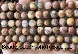 CAA5273 15.5 inches 10mm round natural red crazy lace agate beads