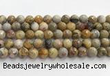 CAA5292 15.5 inches 8mm faceted round crazy lace agate beads wholesale