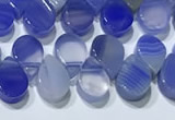 CAA5318 Top drilled 6*8mm flat teardrop line agate beads