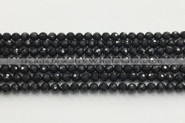 CAA5337 15.5 inches 6mm faceted round black onyx beads wholesale