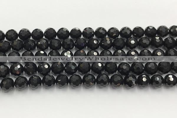 CAA5339 15.5 inches 10mm faceted round black onyx beads wholesale