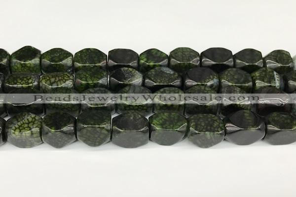 CAA5377 15.5 inches 10*12mm - 11*16mm faceted nuggets agate beads